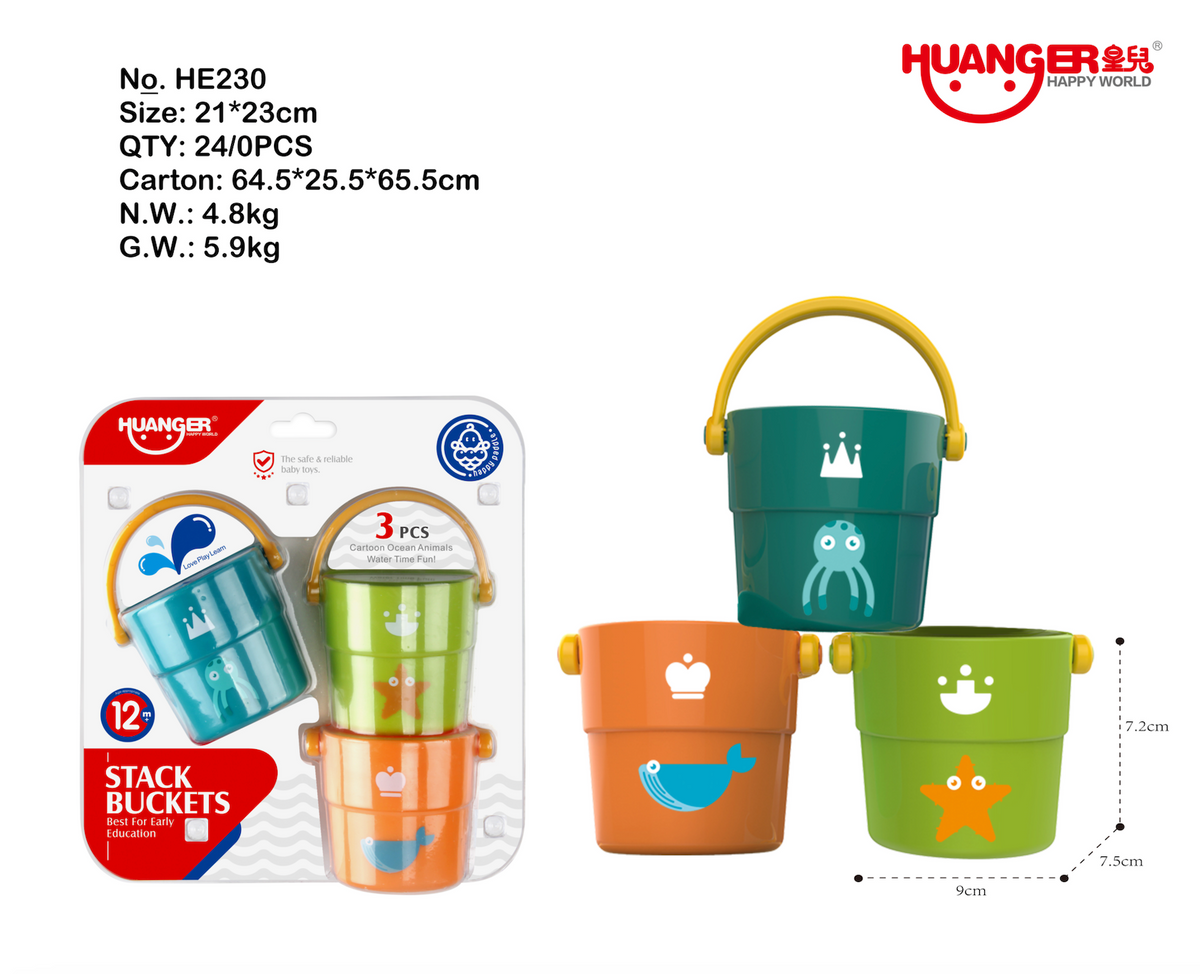 HE030 Huanger Water Stacking Buckets 3PC