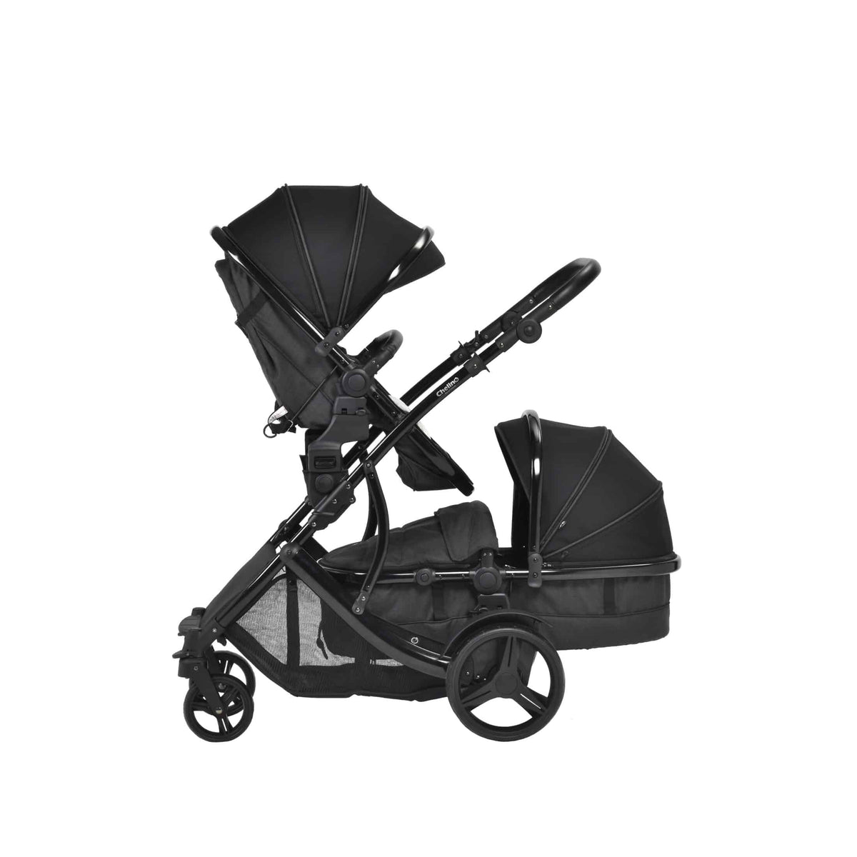 Lunar Twin Black Stroller