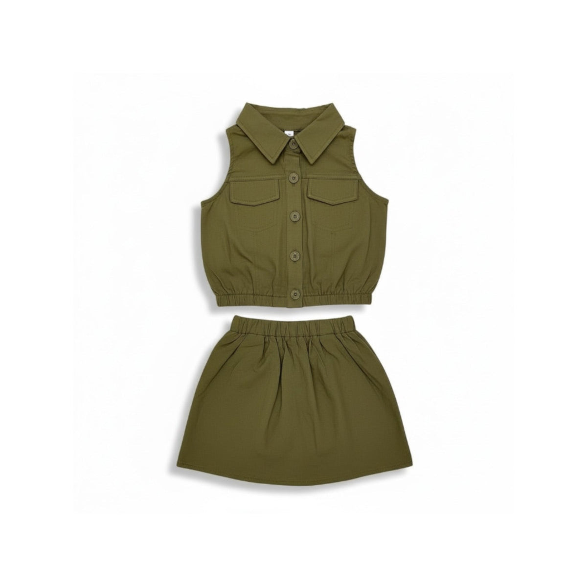 Army Green Top & Skirt