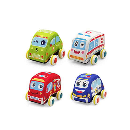 HE0204 - Mini Soft Vehicle Pull Back 4PC (Green & White)