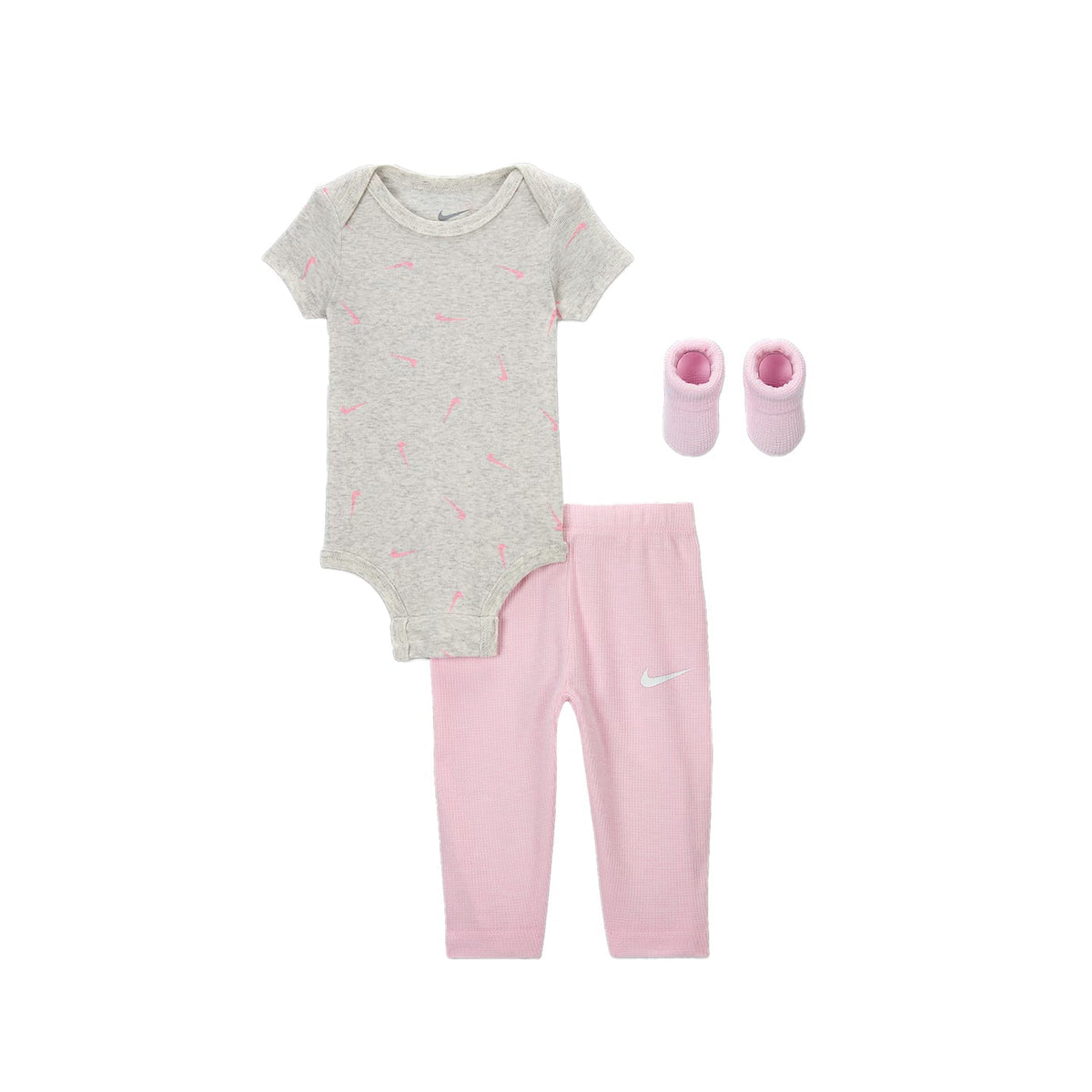 Nike NHN 3 Piece Bodysuit & Waffle Pant - Pink Foam