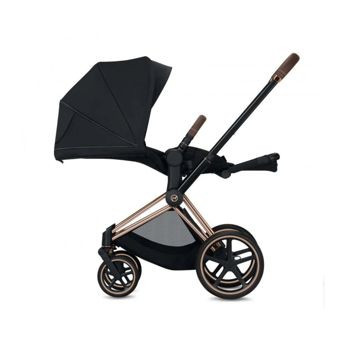 PRIAM Gen 4 Matt Black Frame + Sepia Black Seat Pack + Cloud G i-Size Magic Black