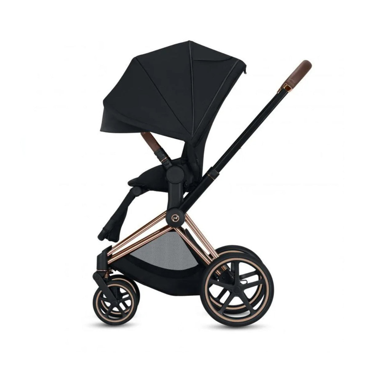 PRIAM Gen 4 Matt Black Frame + Sepia Black Seat Pack + Cloud G i-Size Magic Black