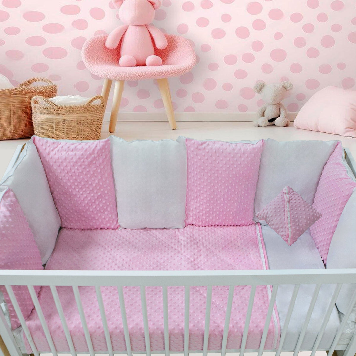 Pink & White Selina Cot Bedding Set