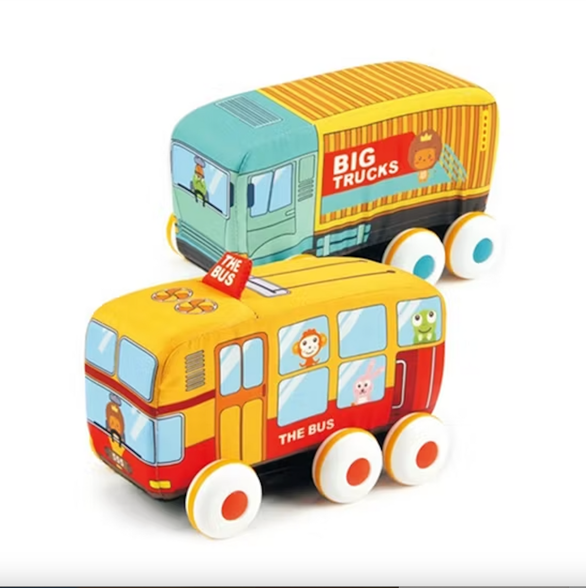 HE0242 - Pullback Cloth Car Bus and truck 2PC
