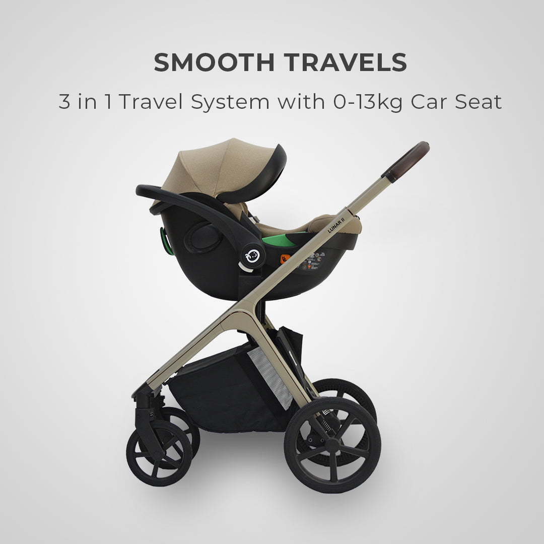 Lunar II Stroller & Carry Cot Travel System - Mocca
