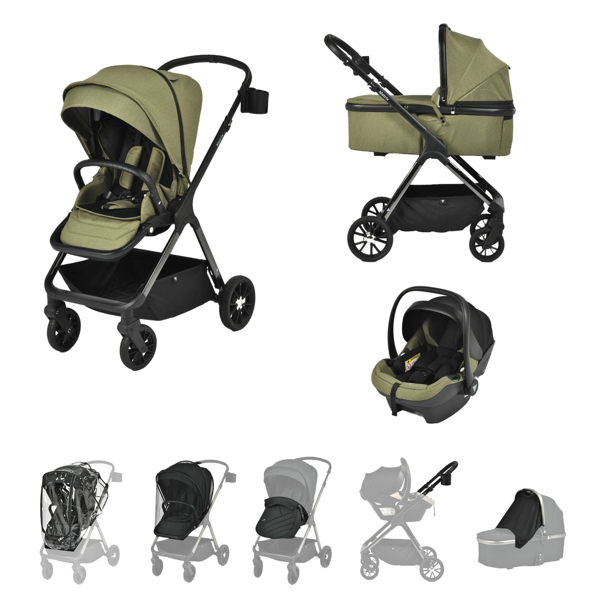 Viano Matrix 3 in 1 Travel System, Sage