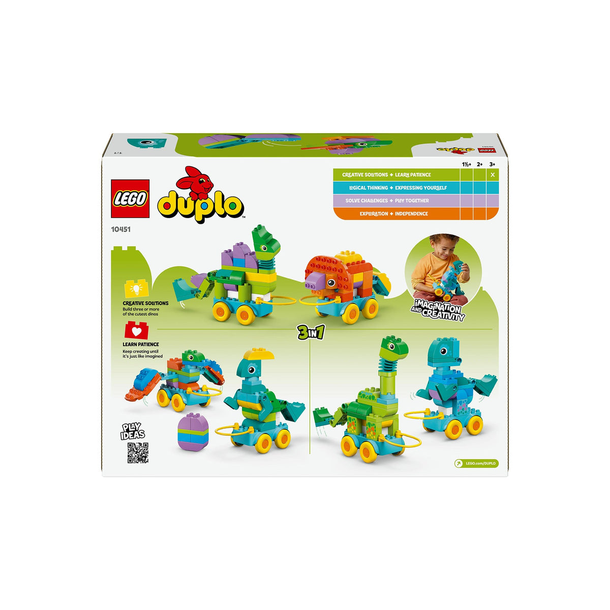 LEGO Duplo 3 in 1 Dinosaurs on Wheels - 10451