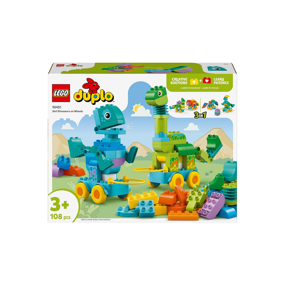 LEGO Duplo 3 in 1 Dinosaurs on Wheels - 10451