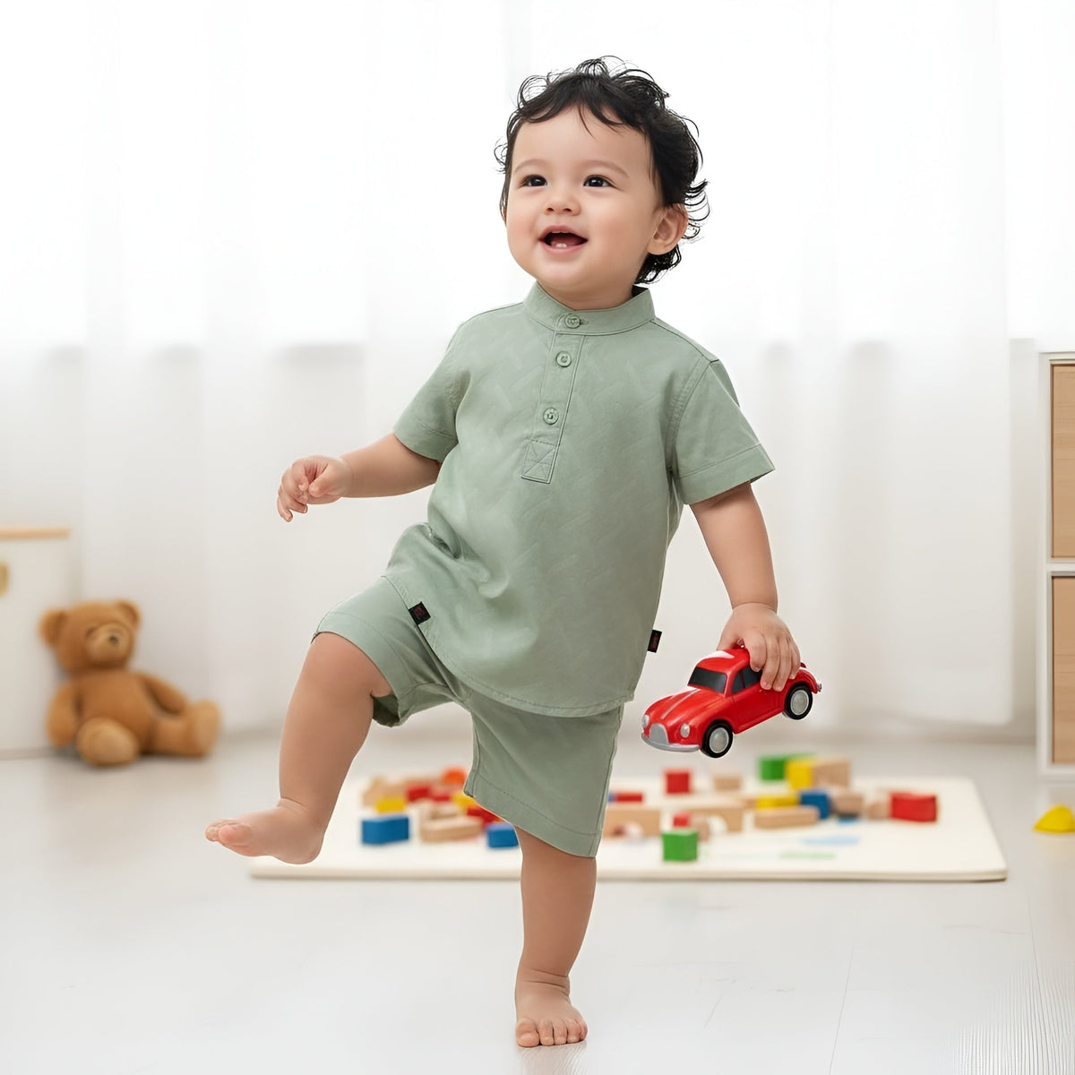 Chinese Collar Shirt & Short Set