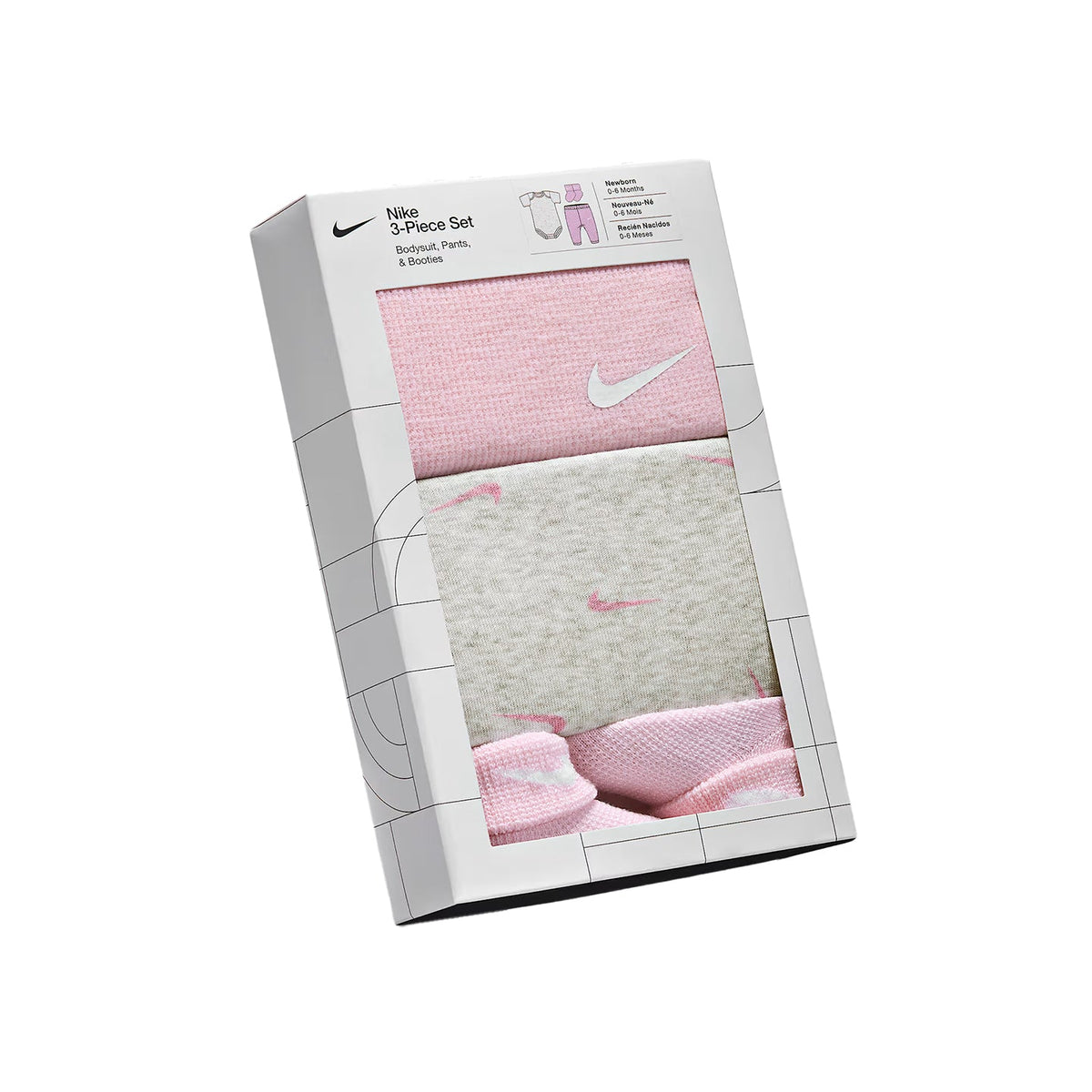 Nike NHN 3 Piece Bodysuit & Waffle Pant - Pink Foam