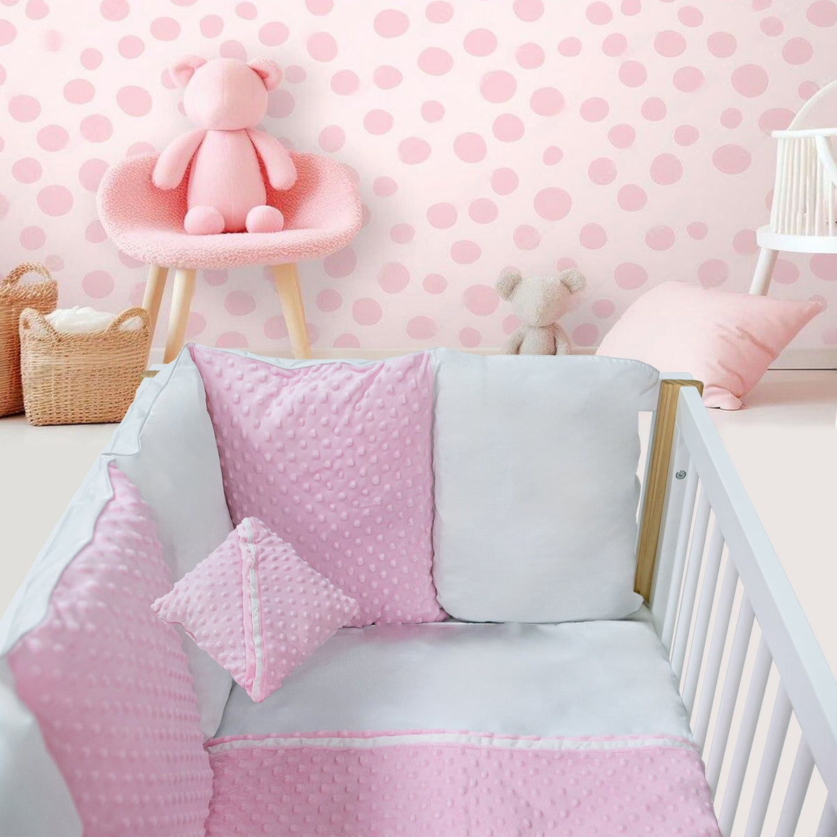 Pink & White Selina Cot Bedding Set