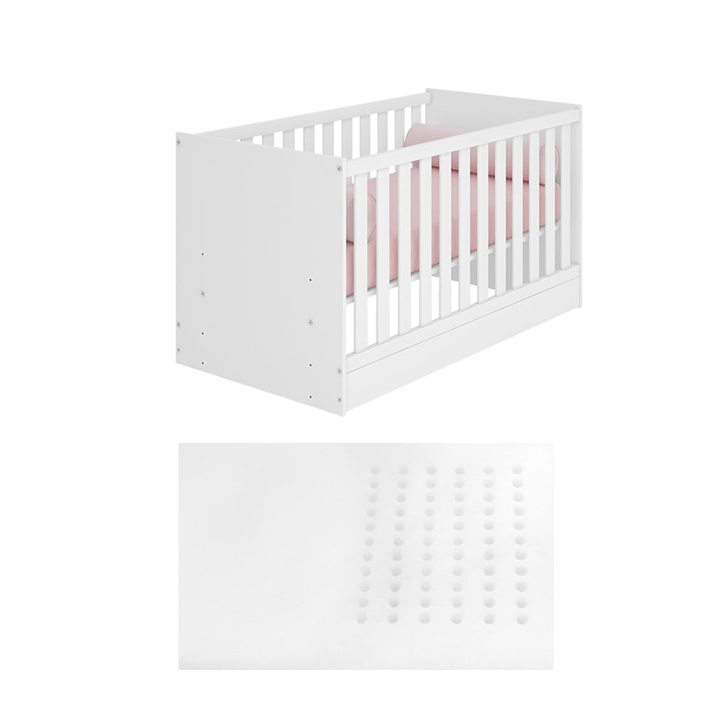 Trinity 2 in 1  Convertible Baby Cot to Bed - White
