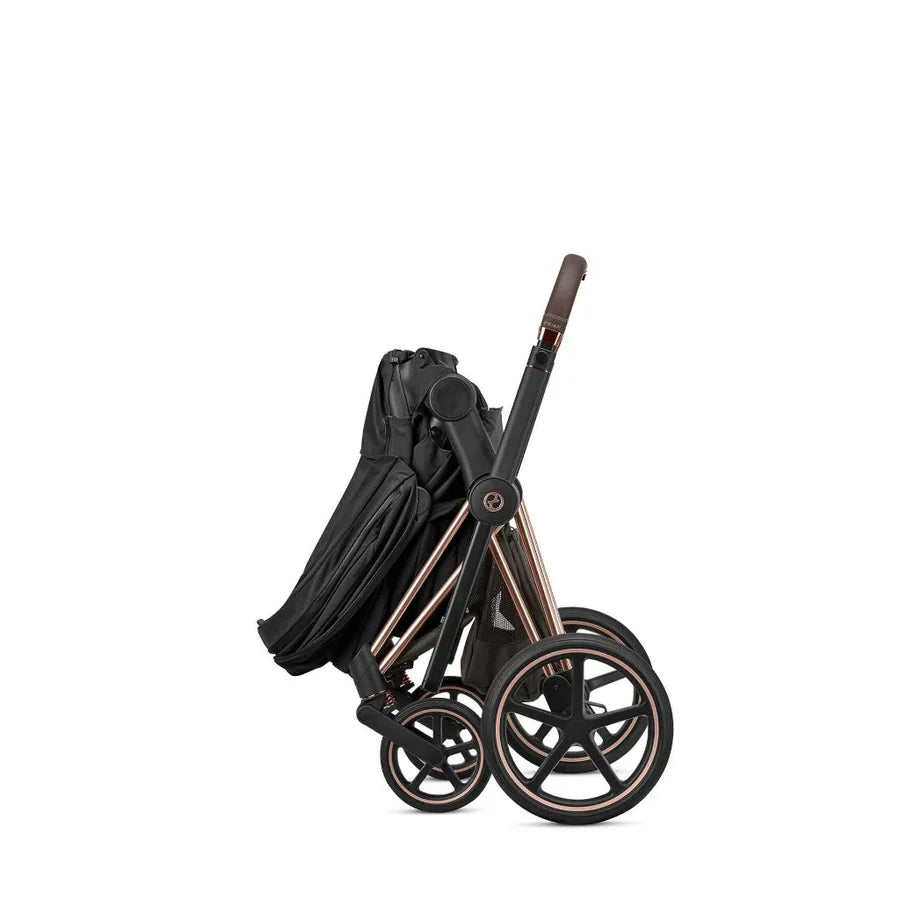 PRIAM Gen 4 Matt Black Frame + Sepia Black Seat Pack + Cloud G i-Size Magic Black